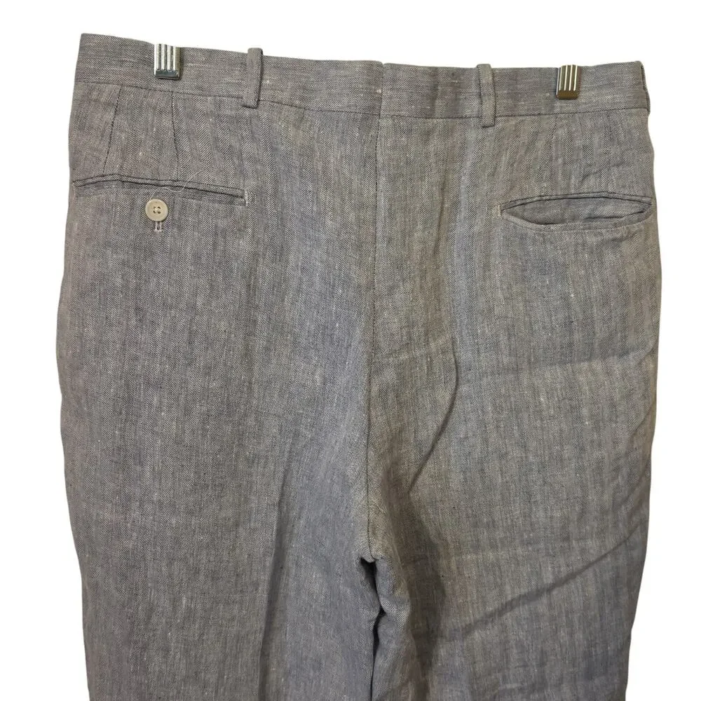 Men's Linen Pants Sz 33 Holland Sherry Casual Trousers Pennsylvania Corbin Blue